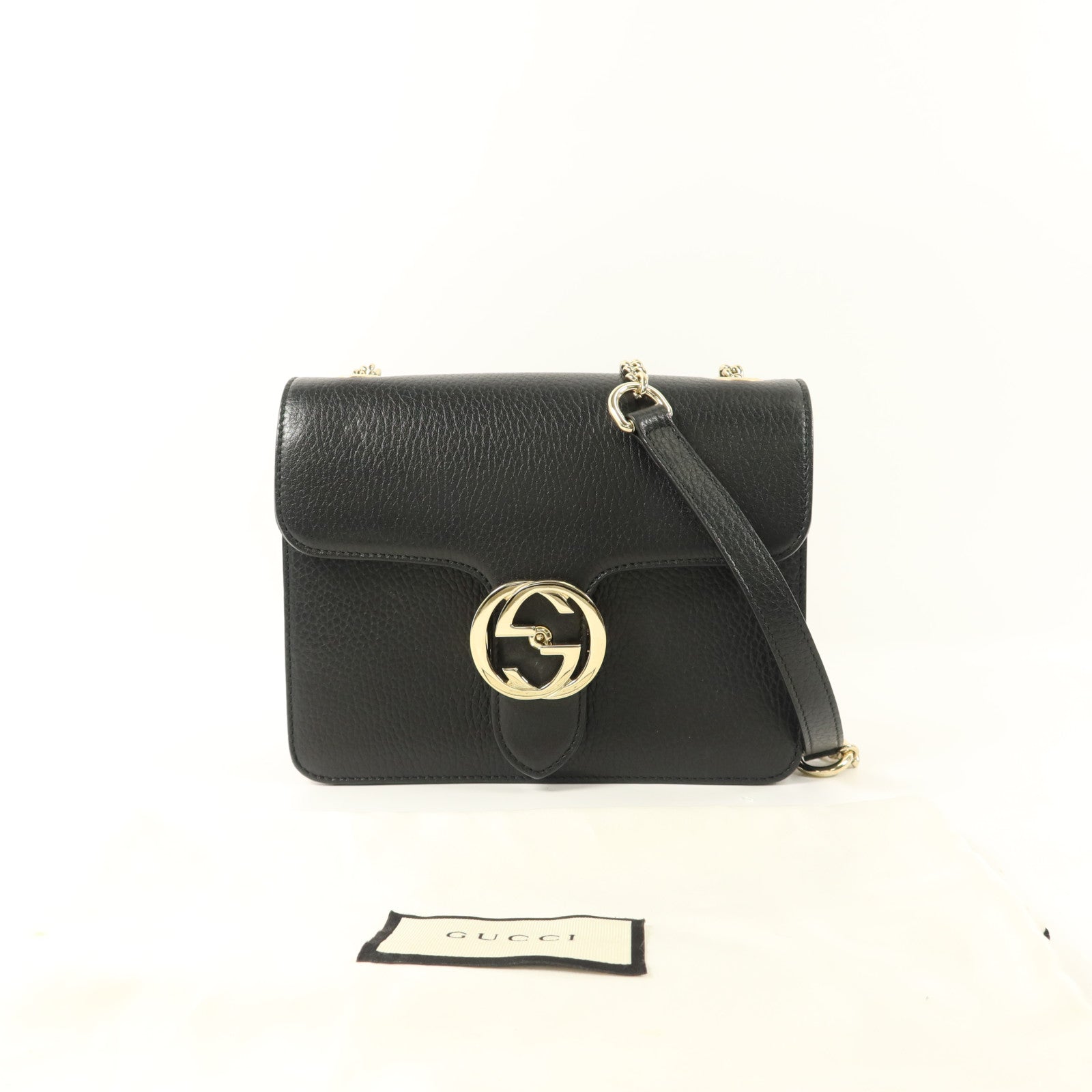 GUCCI 牛皮皮革Chain Shoulder鏈帶肩背袋