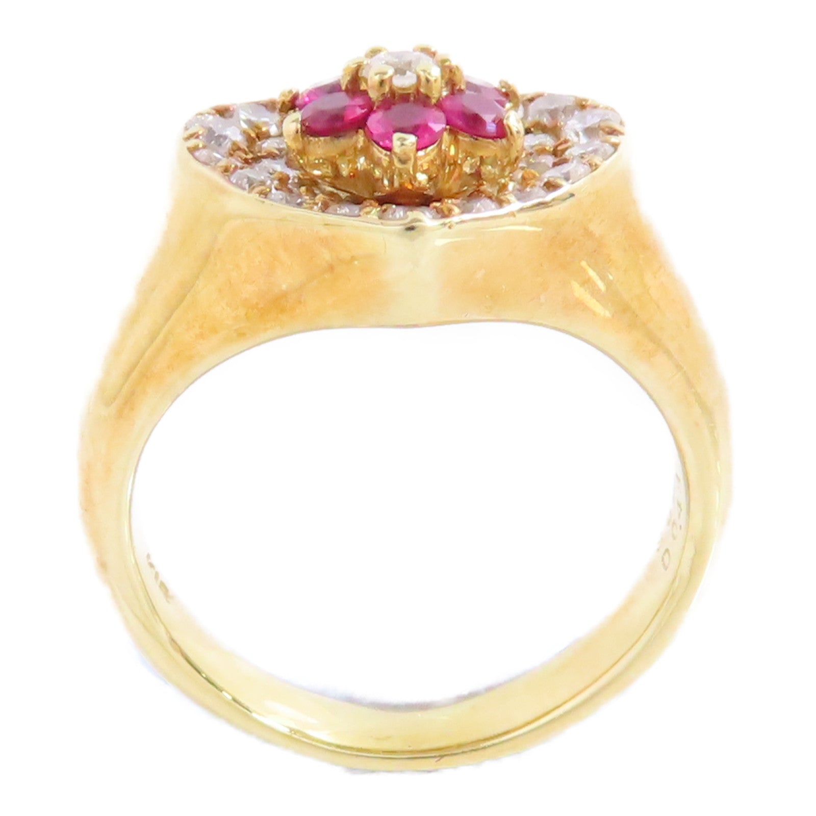 JEWELRY 18K黃金/紅拓帕石/鑽石Red Topaz Diamond Ring戒指US#3