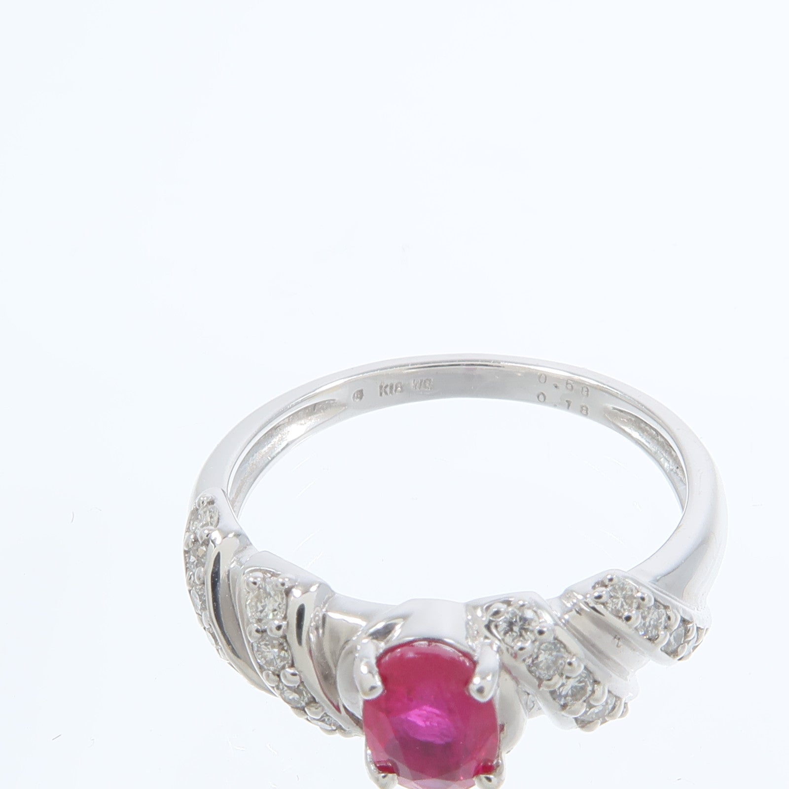 JEWELRY 18K白金Ruby Diamond Ring紅寶石/鑽石戒指