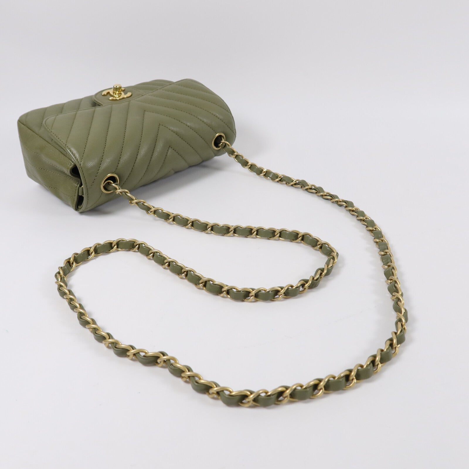 CHANEL 牛皮皮革Mini Classic 20鏈帶肩背袋