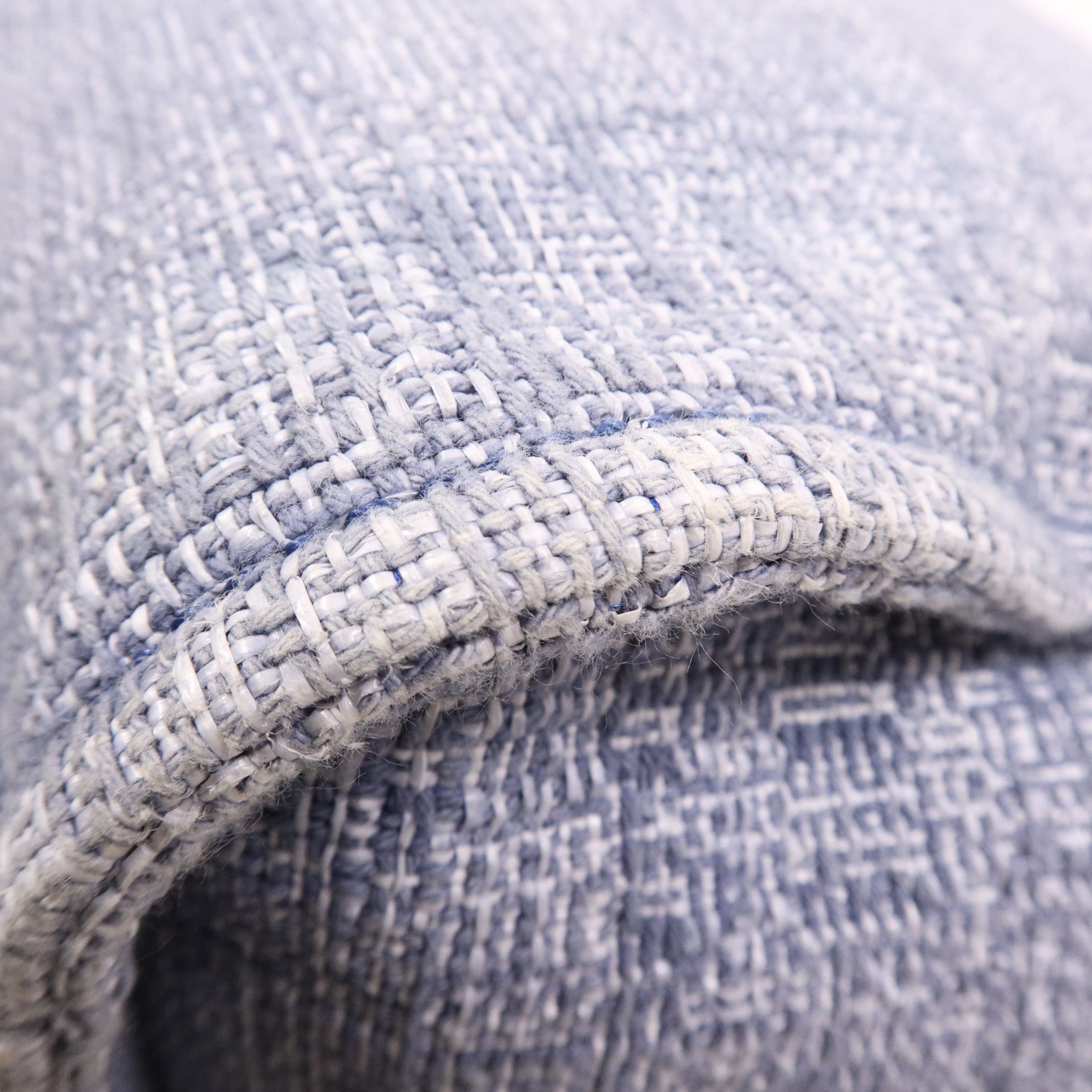 CHANEL 帆布Deauville Tote Bag銀扣鏈帶手挽肩背兩用袋