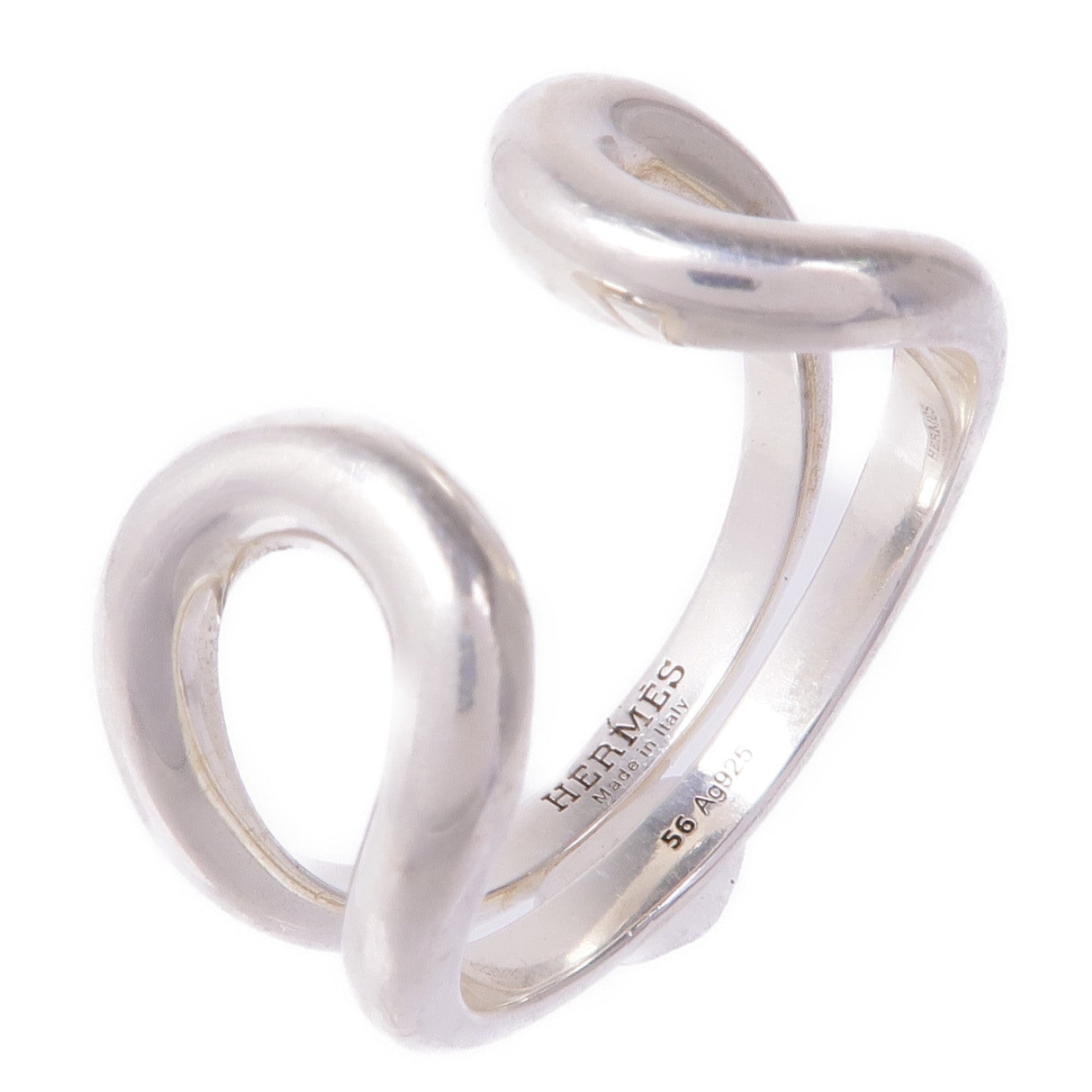 HERMES 925純銀Ring金屬戒指Hermes#56/US#8.5