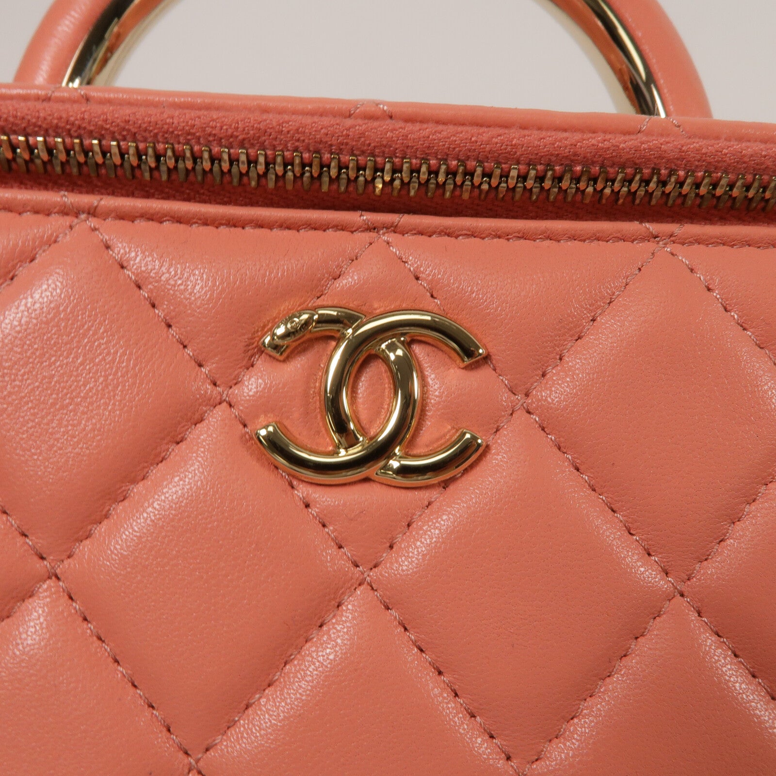 CHANEL 羊皮皮革Top Handle Vanity Case鏈帶手挽肩背兩用袋