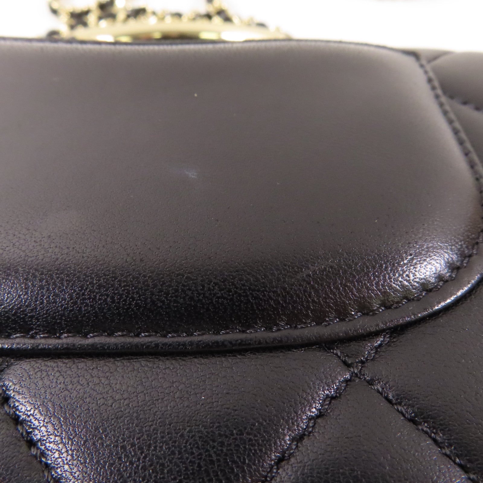 CHANEL 羊皮皮革2 Way Shoulder金扣手挽肩背兩用袋