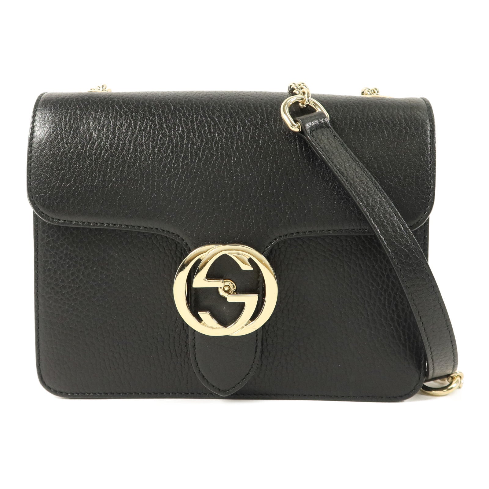 GUCCI 牛皮皮革Chain Shoulder鏈帶肩背袋