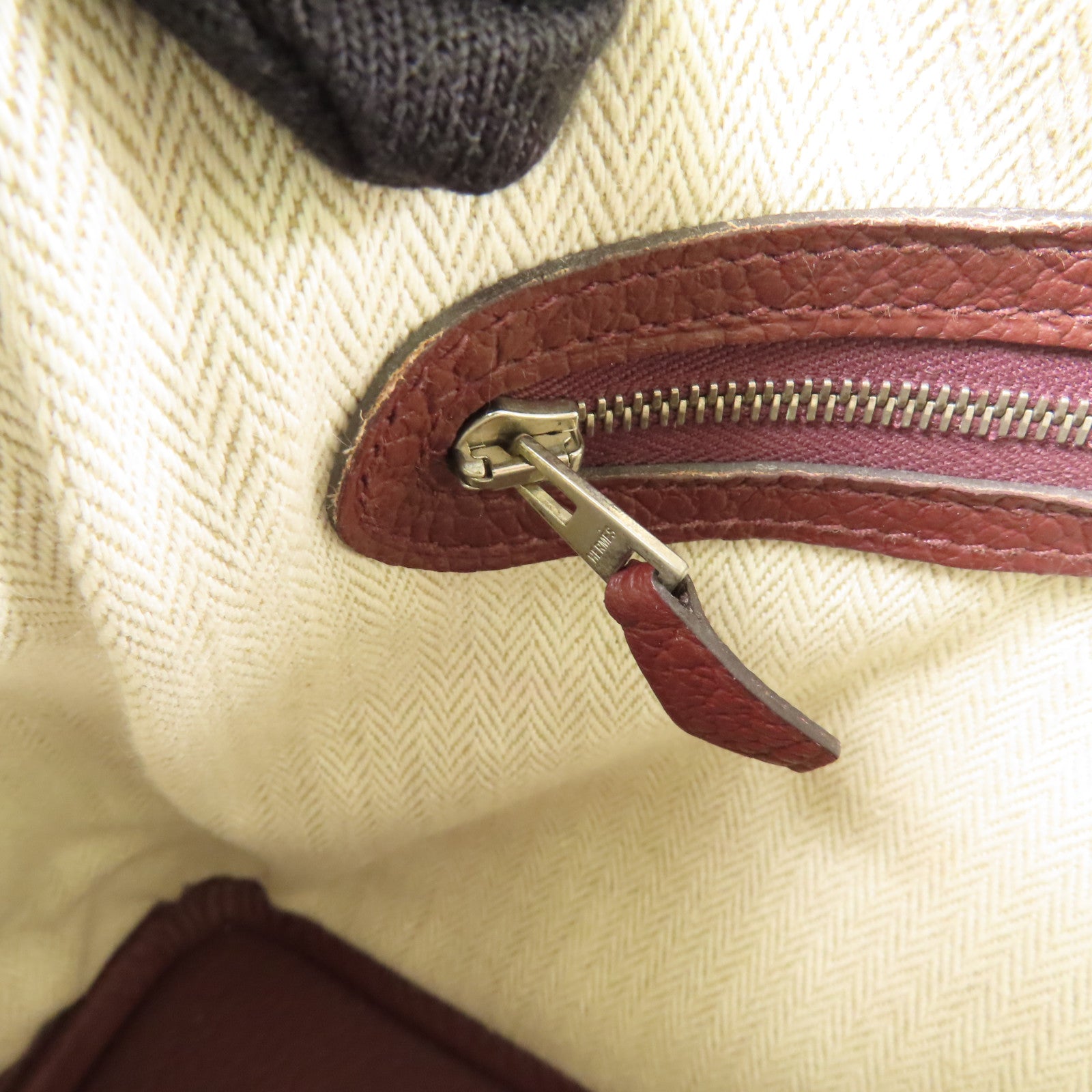 HERMES Negonda皮革Garden Party TPM銀扣手挽袋Rouge H