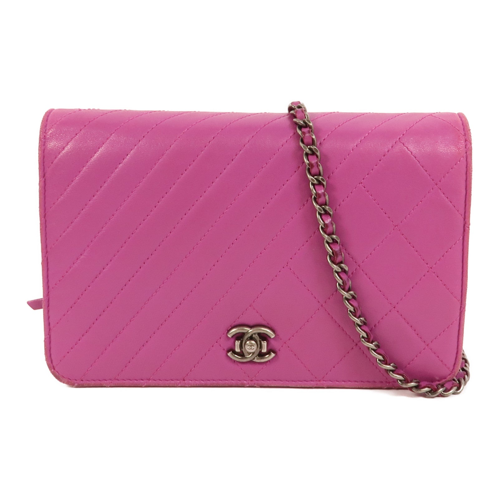 CHANEL 羊皮皮革WOC Wallet On Chain鏈帶肩背袋