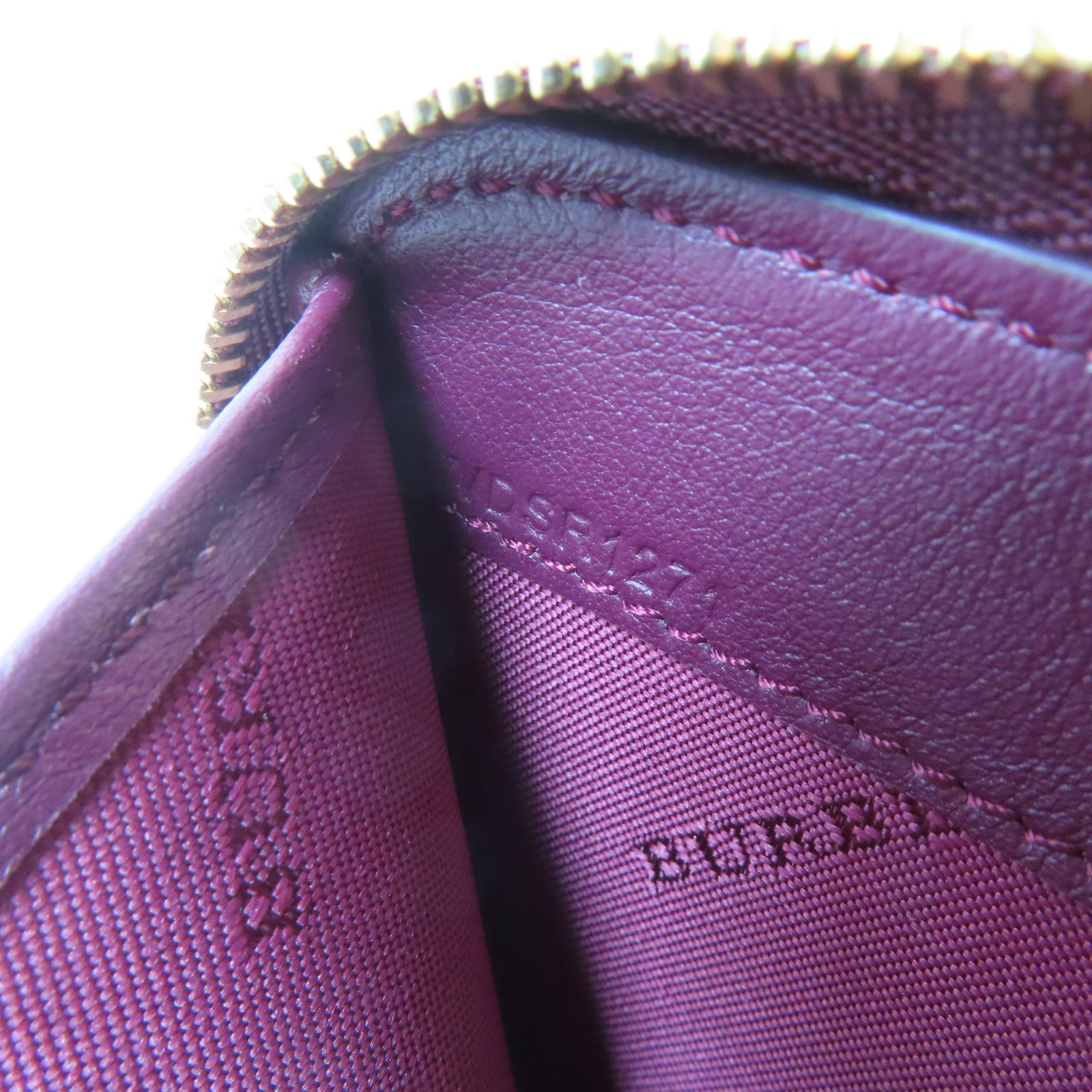 BURBERRY 帆布Zipper Wallet金扣錢包紅色