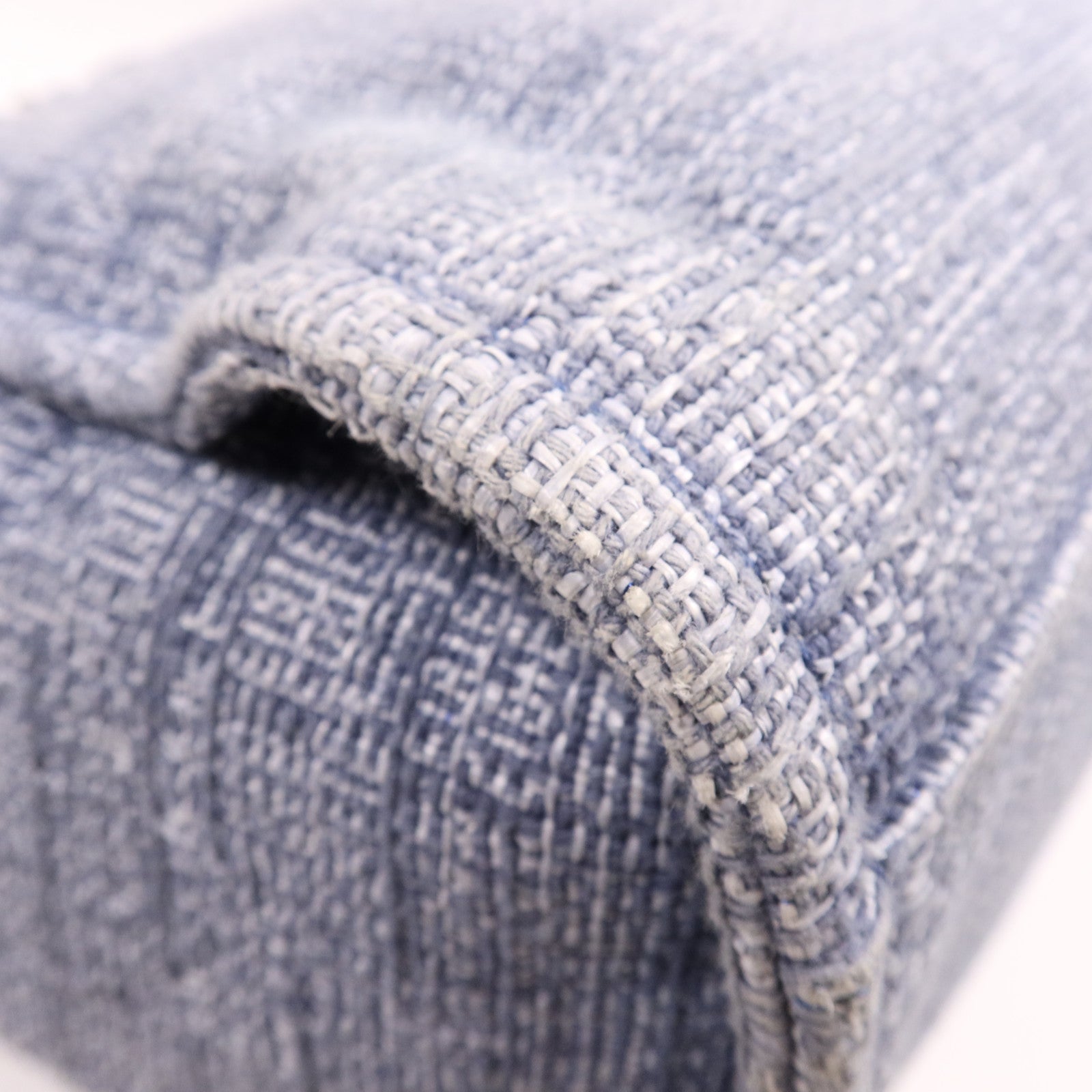 CHANEL 帆布Deauville Tote Bag銀扣鏈帶手挽肩背兩用袋