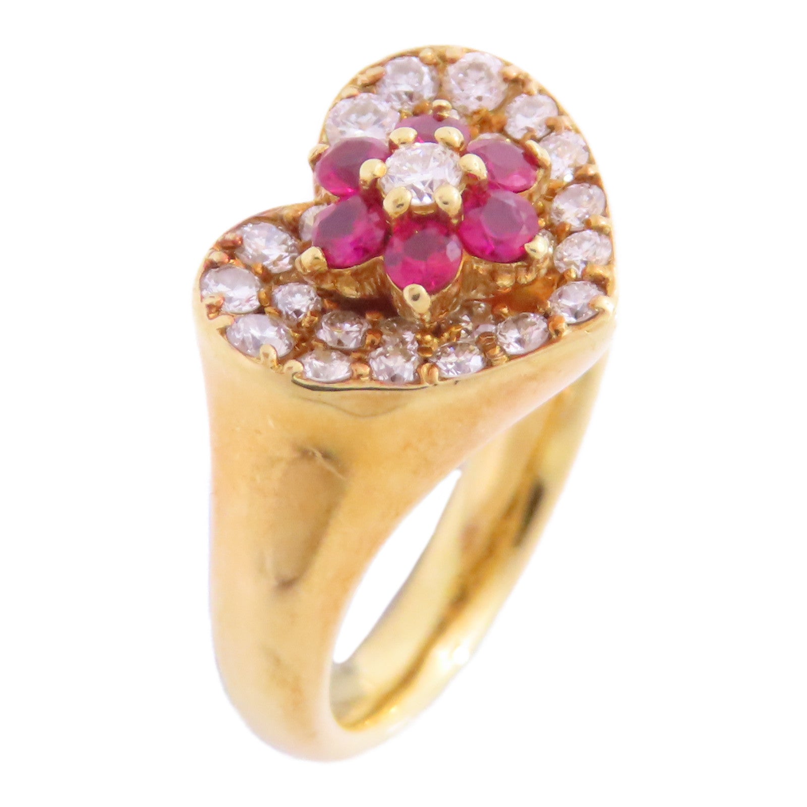 JEWELRY 18K黃金/紅拓帕石/鑽石Red Topaz Diamond Ring戒指US#3