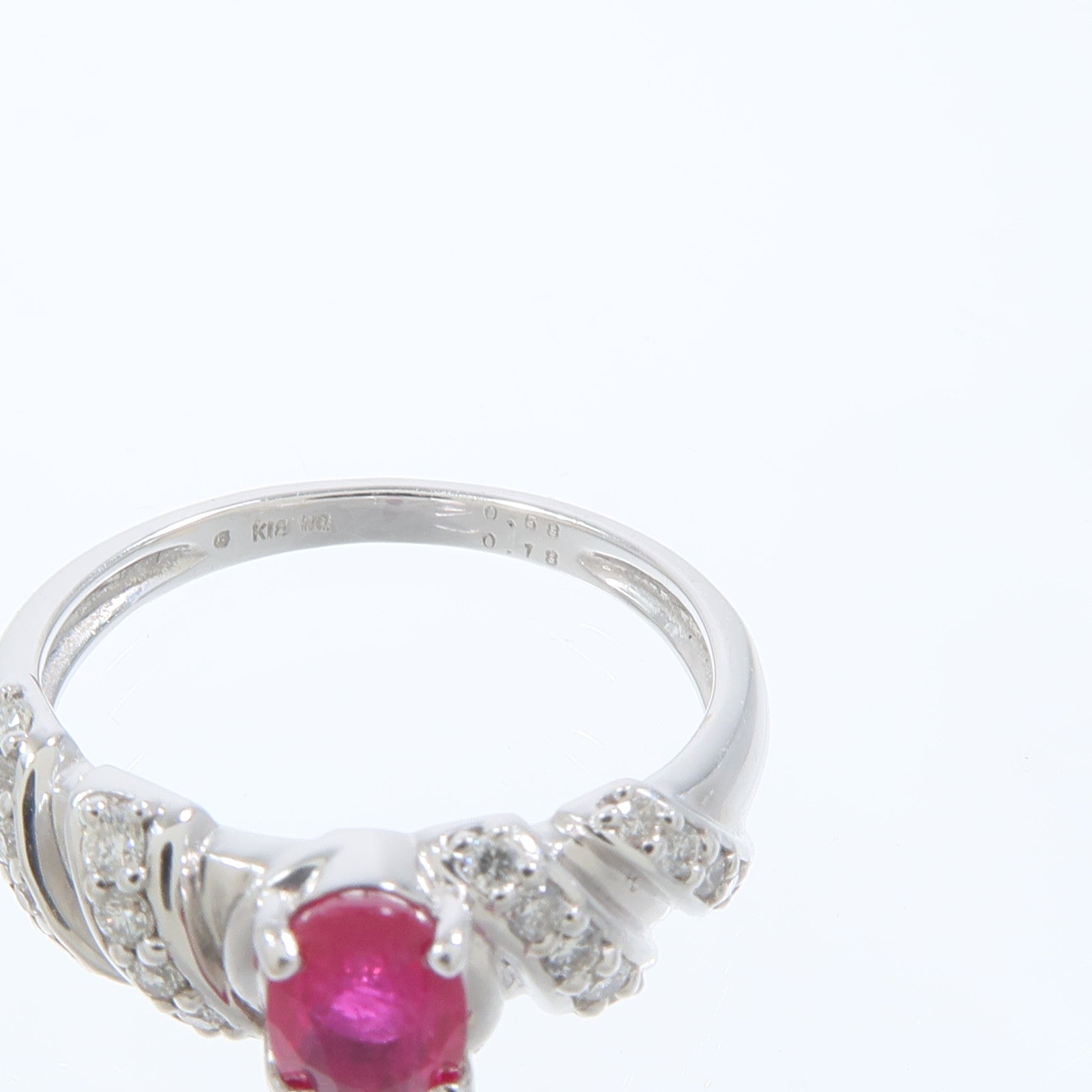 JEWELRY 18K白金Ruby Diamond Ring紅寶石/鑽石戒指
