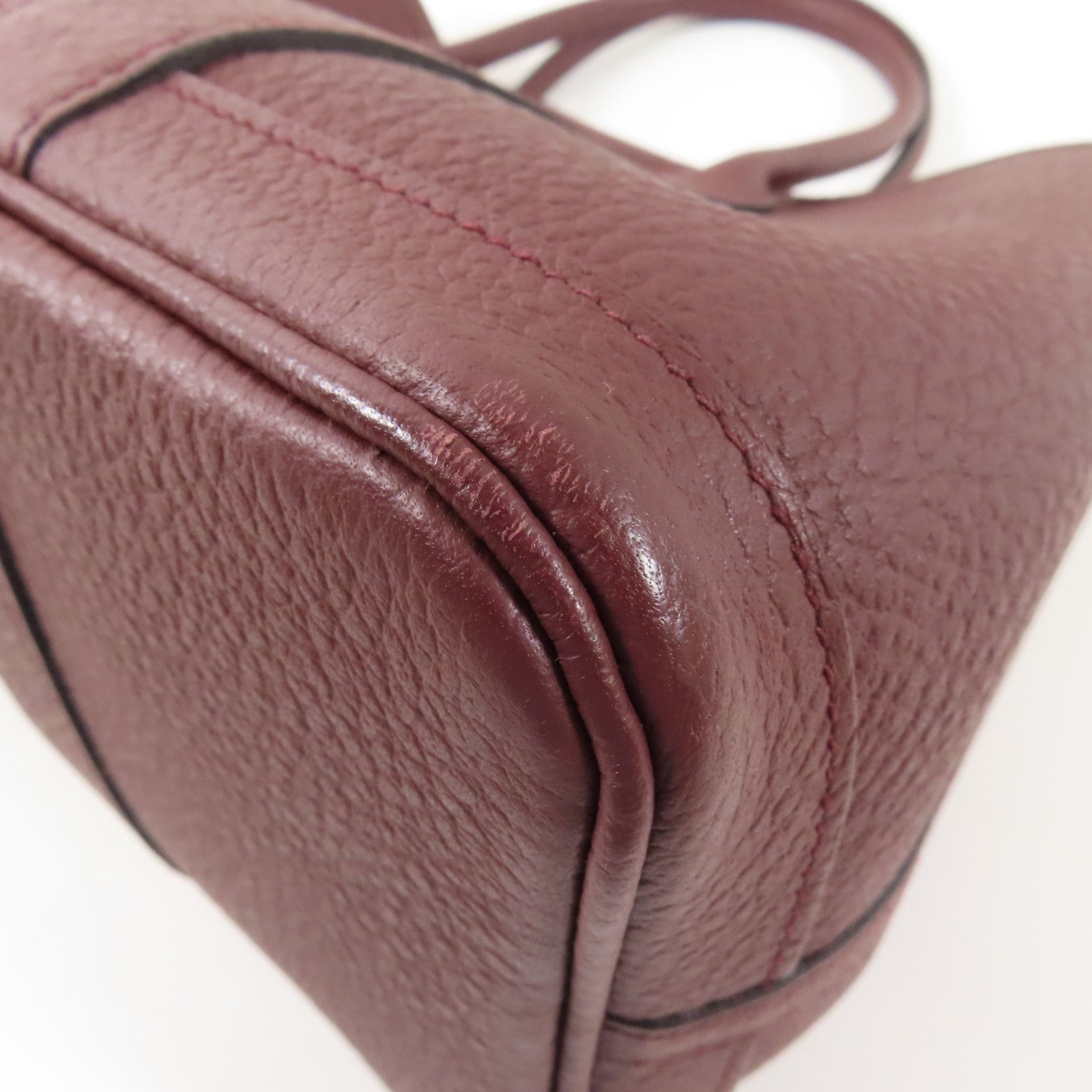 HERMES Negonda皮革Garden Party TPM銀扣手挽袋Rouge H