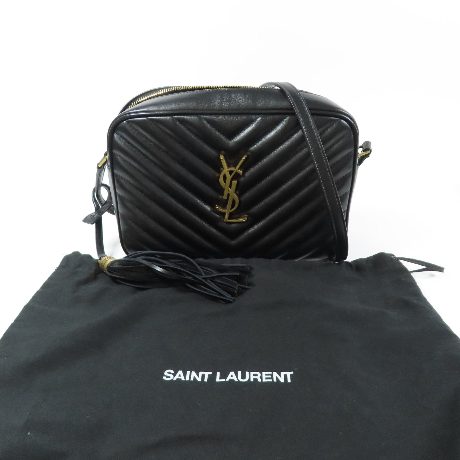 SAINT LAURENT 牛皮皮革Lou Camera金扣肩背袋