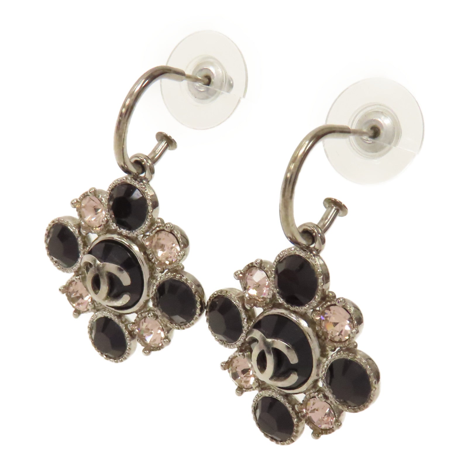 CHANEL PVC/金屬Earrings耳環黑色/粉紅色/銀色