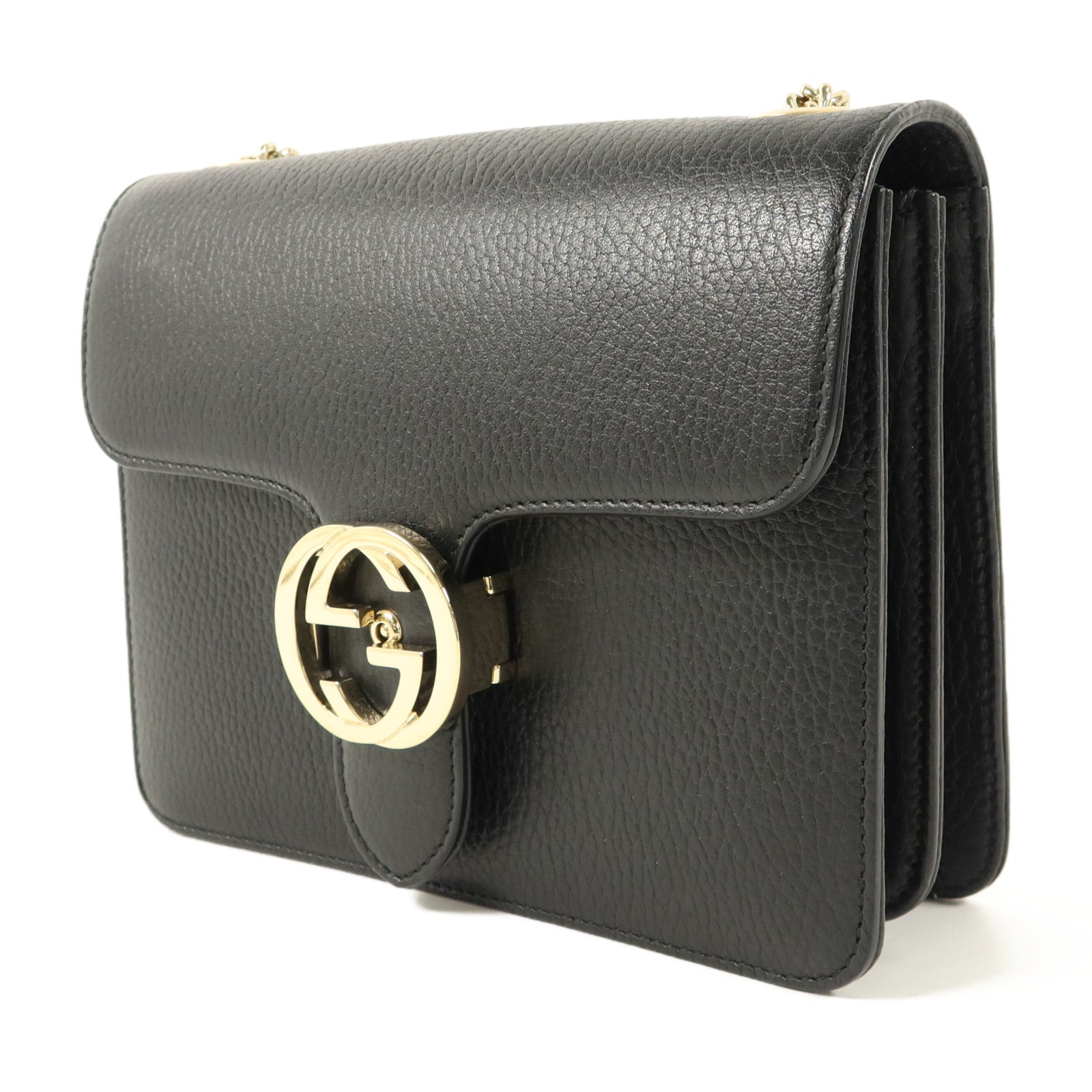 GUCCI 牛皮皮革Chain Shoulder鏈帶肩背袋