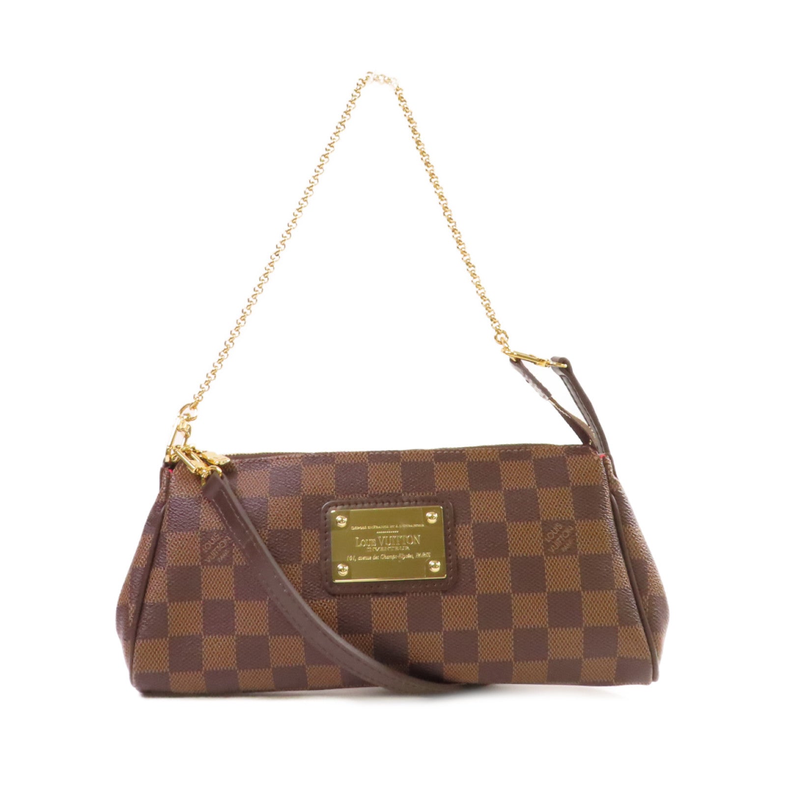 LOUIS VUITTON Damier Ebene Eva 2Way Shoulder Bag金扣手挽肩背兩用袋啡色