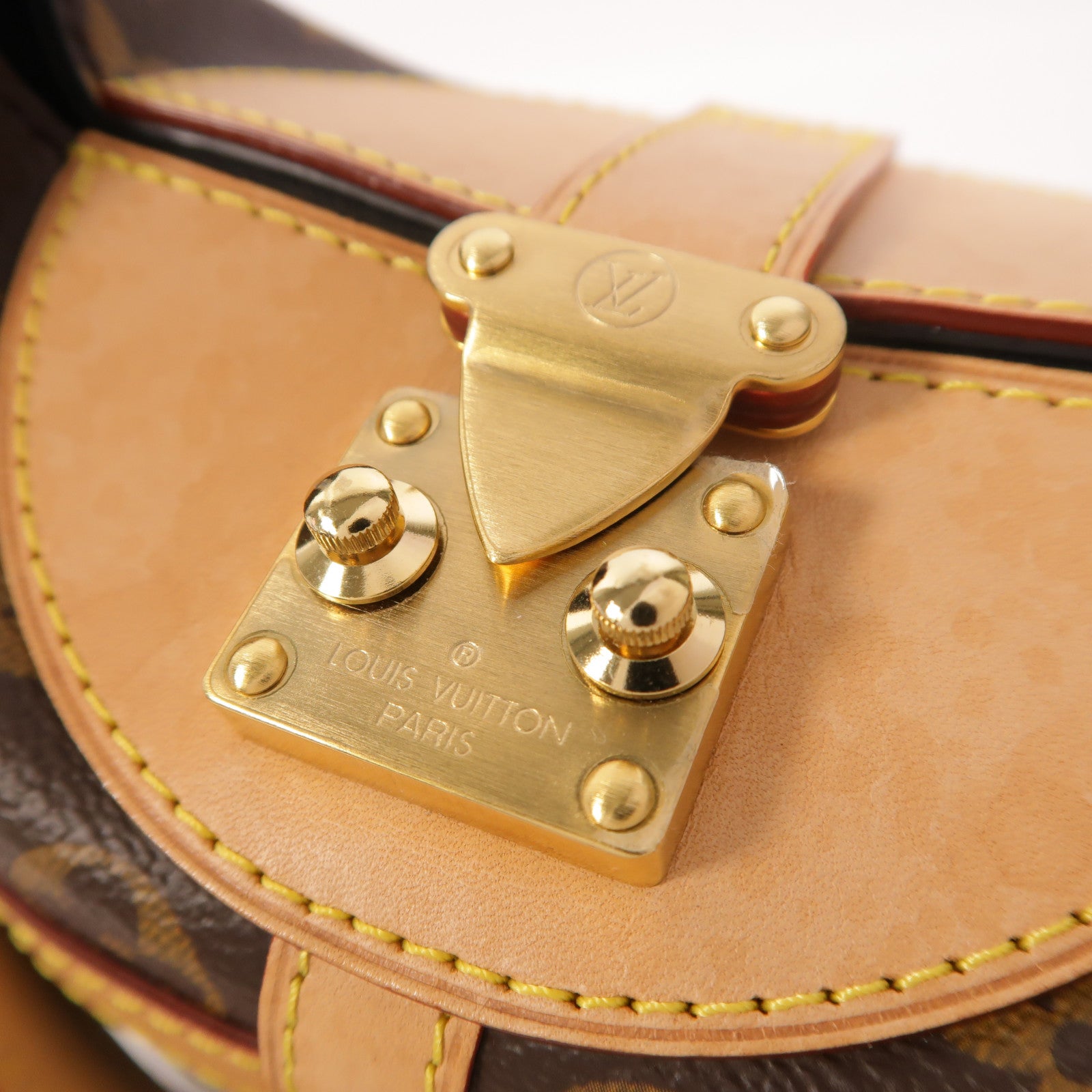 LOUIS VUITTON Monogram Duffle金扣手挽肩背兩用袋棕色