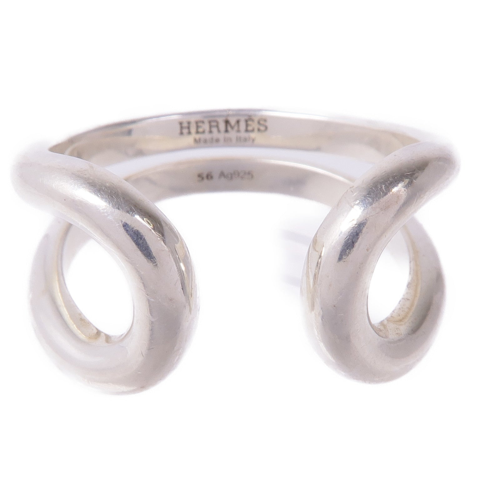 HERMES 925純銀Ring金屬戒指Hermes#56/US#8.5