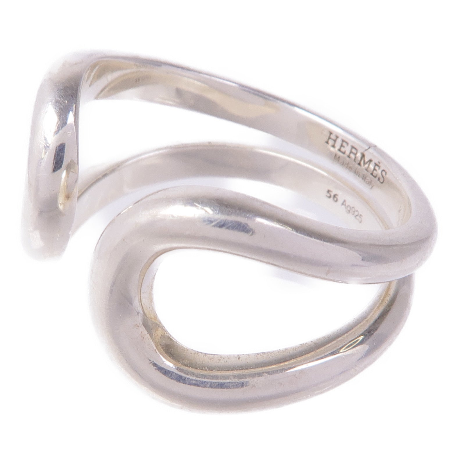 HERMES 925純銀Ring金屬戒指Hermes#56/US#8.5