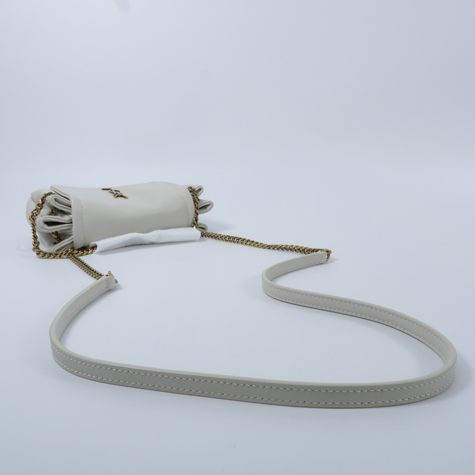 SAINT LAURENT 羊皮皮革Mini Nolita鏈帶肩背袋