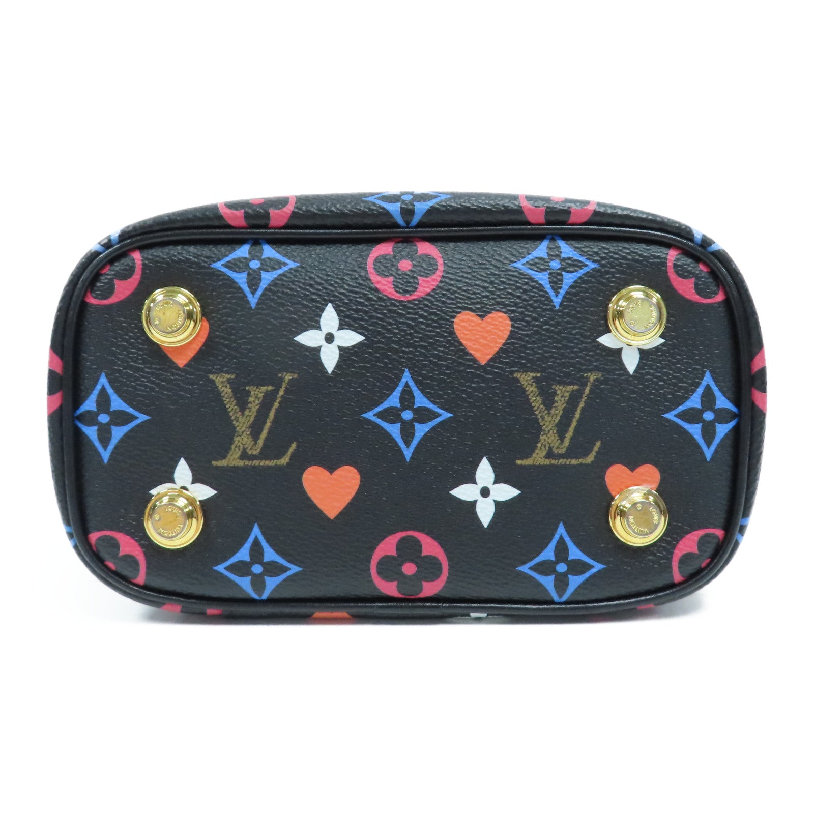 LOUIS VUITTON Monogram Game On Vanity 金扣鏈帶手挽肩背兩用袋彩色/黑色