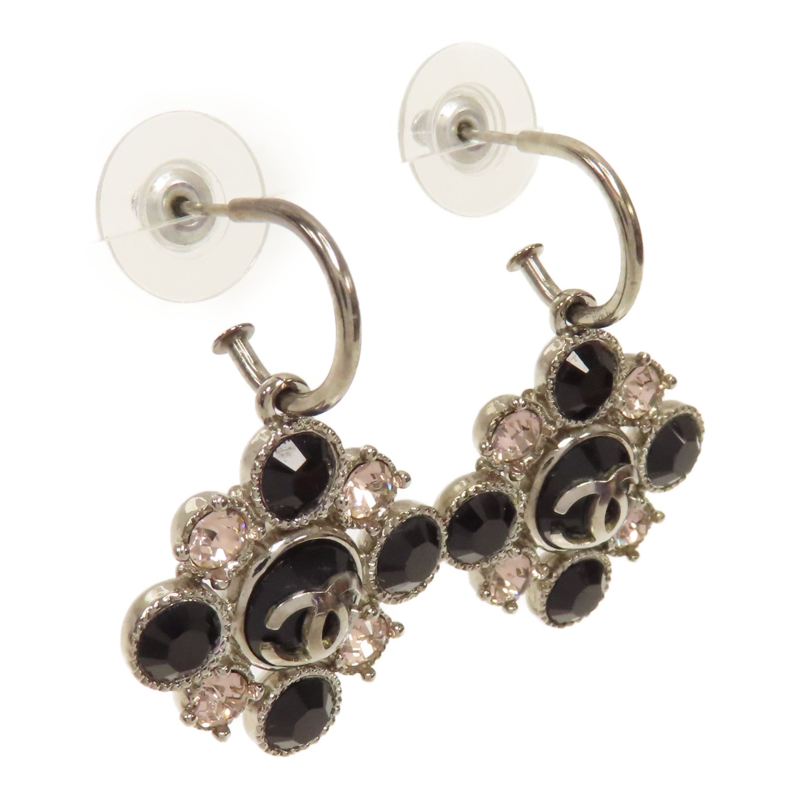 CHANEL PVC/金屬Earrings耳環黑色/粉紅色/銀色