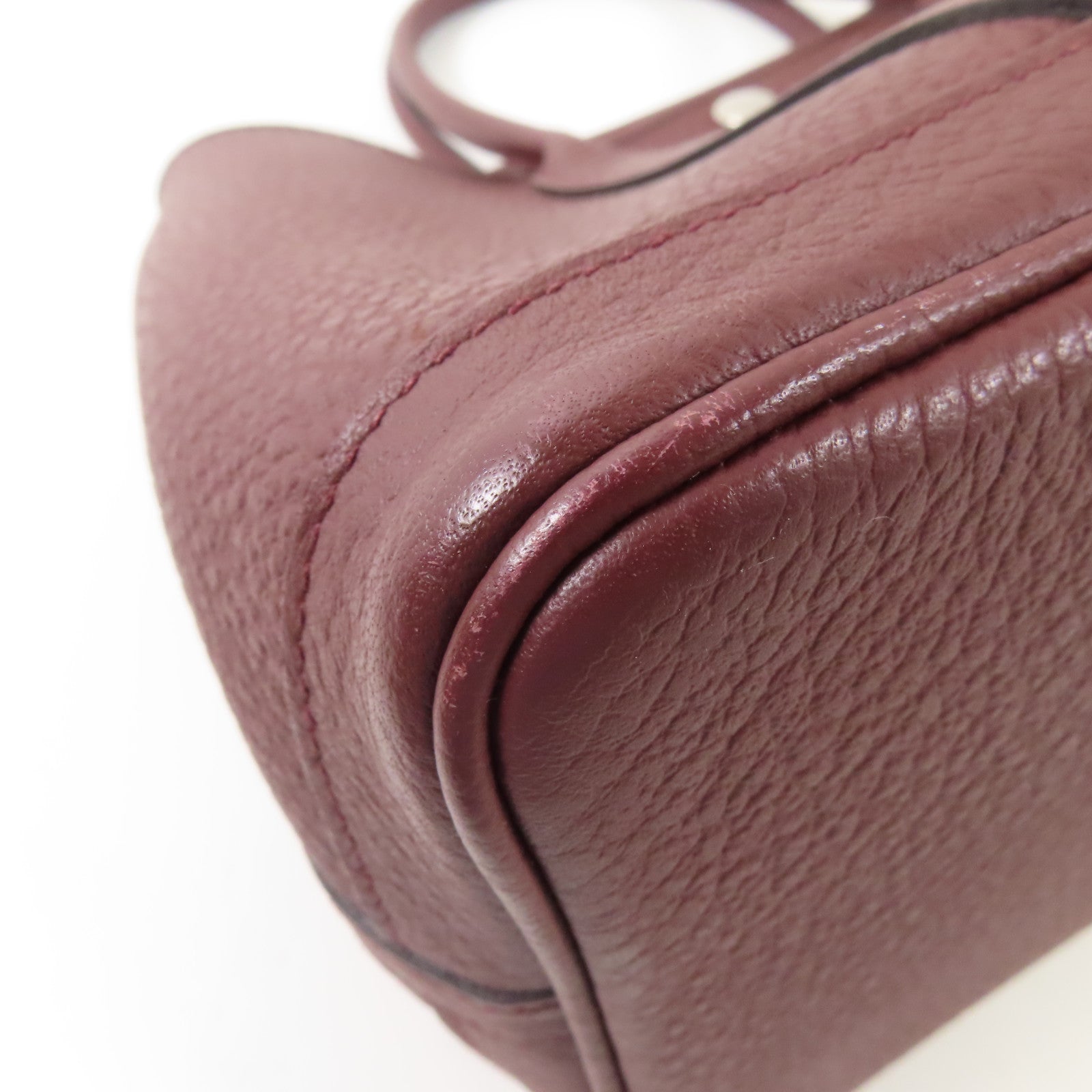 HERMES Negonda皮革Garden Party TPM銀扣手挽袋Rouge H
