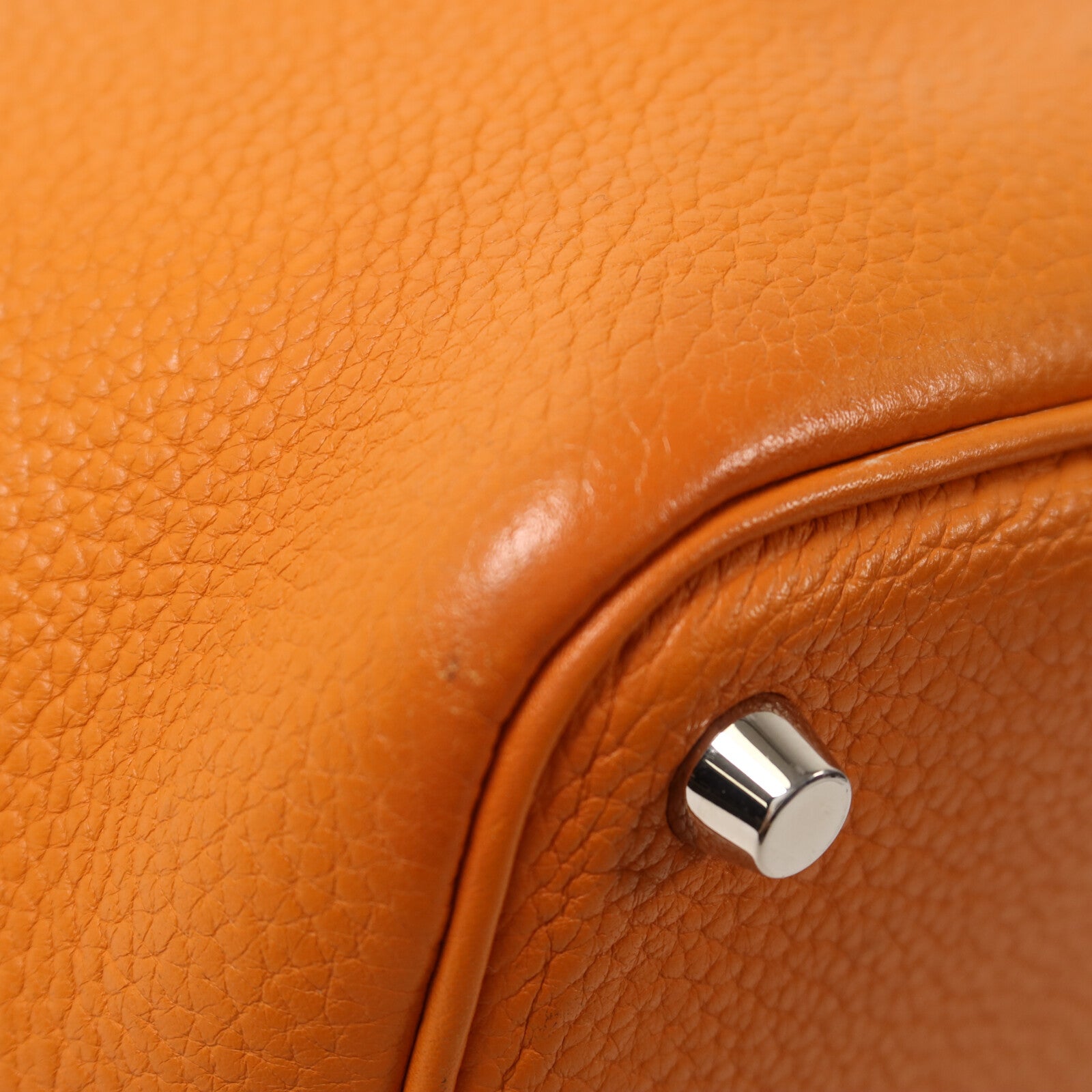 HERMES Clemence皮革Picotin PM手挽袋Orange