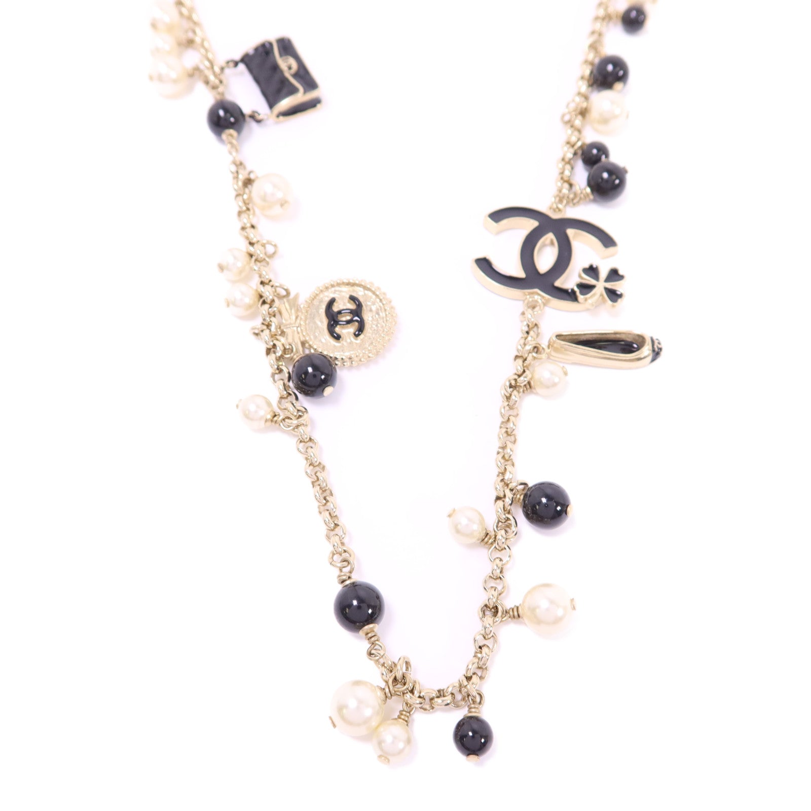 CHANEL 金屬/PVC Necklace金扣項鍊