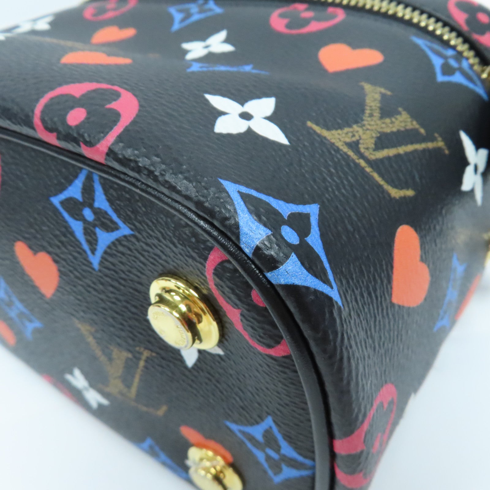 LOUIS VUITTON Monogram Game On Vanity 金扣鏈帶手挽肩背兩用袋彩色/黑色