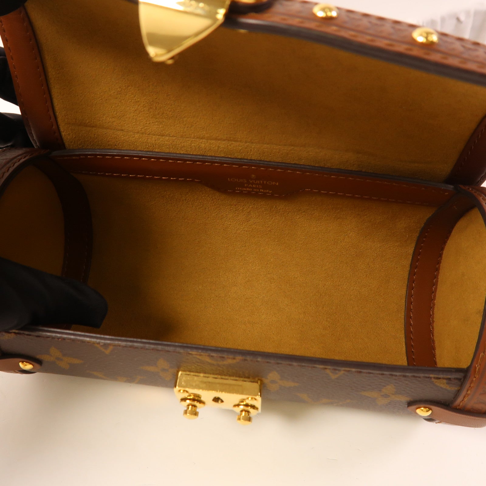 LOUIS VUITTON Monogram Papillon Trunk金扣手挽肩背兩用袋棕色