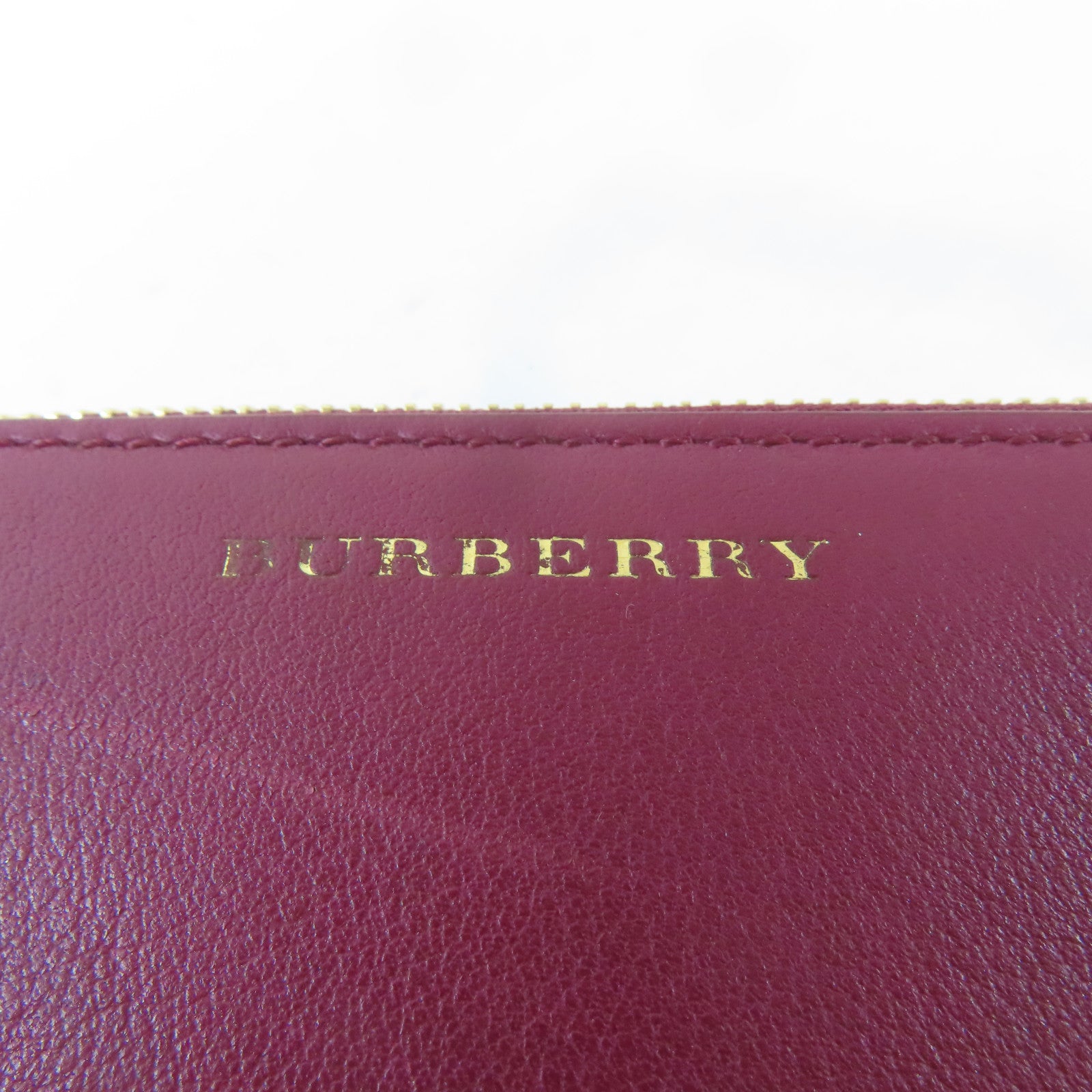 BURBERRY 帆布Zipper Wallet金扣錢包紅色