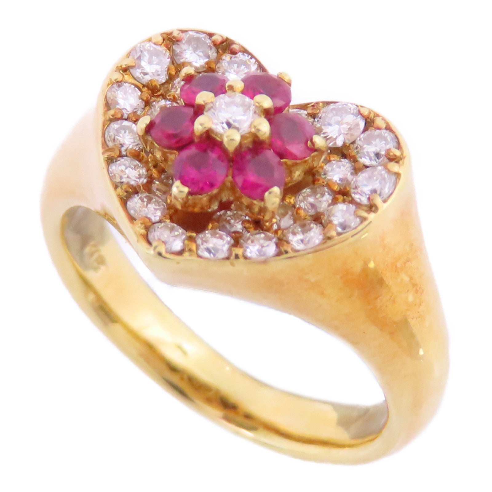 JEWELRY 18K黃金/紅拓帕石/鑽石Red Topaz Diamond Ring戒指US#3