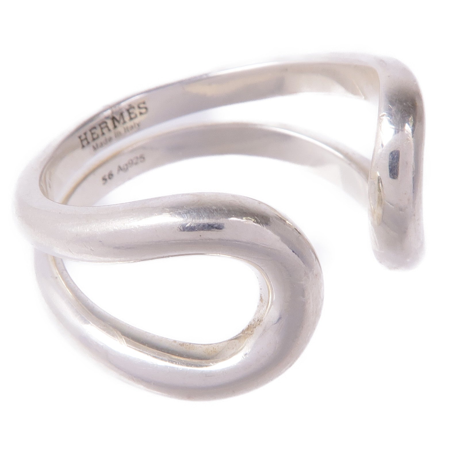 HERMES 925純銀Ring金屬戒指Hermes#56/US#8.5
