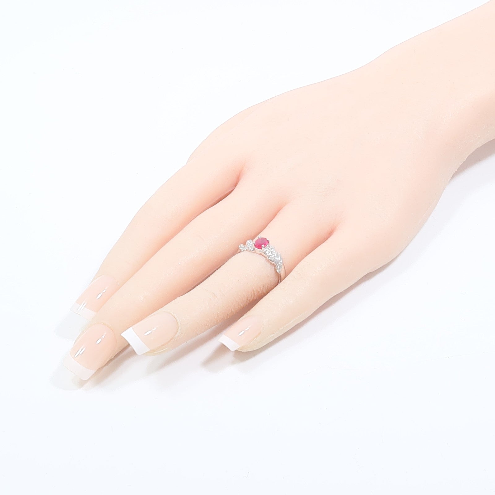 JEWELRY 18K白金Ruby Diamond Ring紅寶石/鑽石戒指