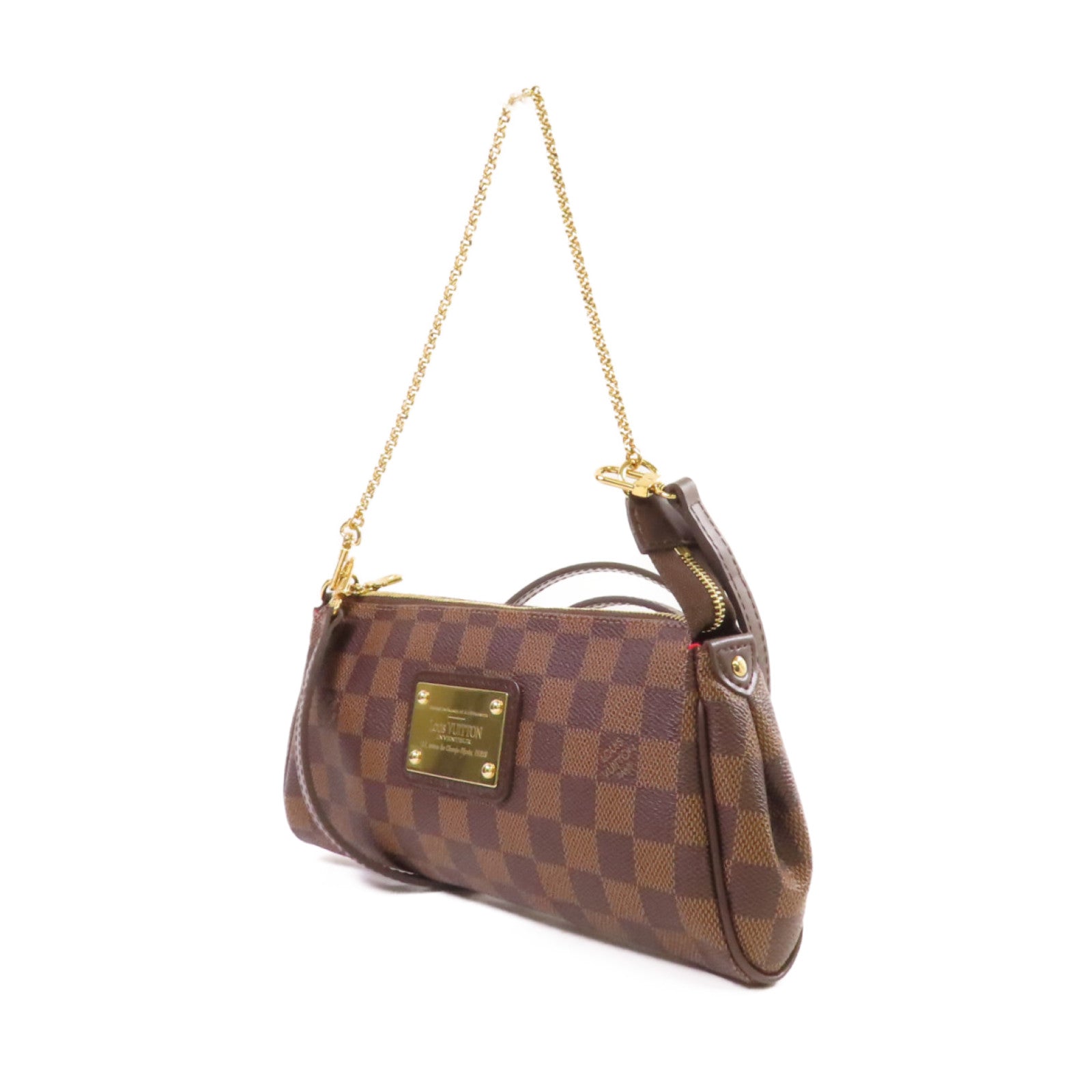 LOUIS VUITTON Damier Ebene Eva 2Way Shoulder Bag金扣手挽肩背兩用袋啡色