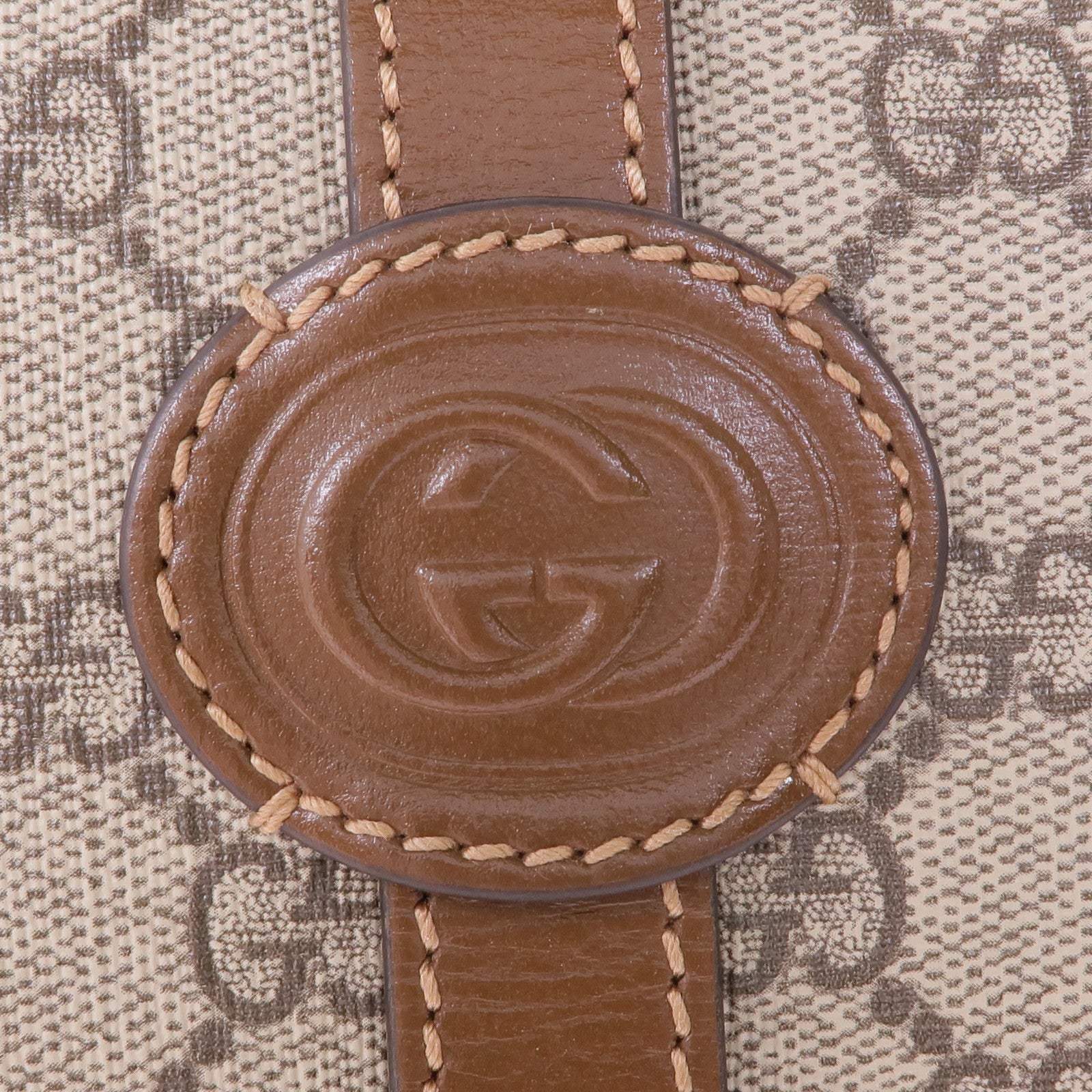 GUCCI 塗層帆布GG Supreme Interlocking金扣肩背袋
