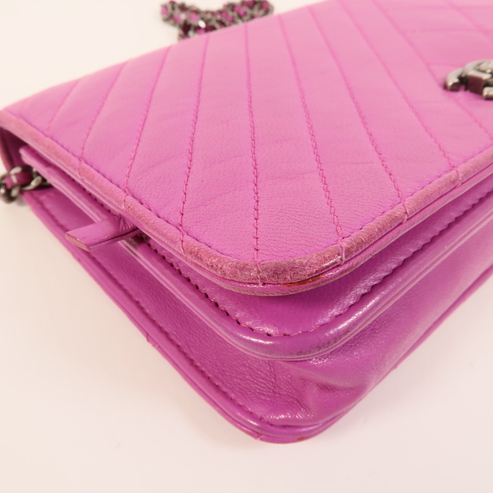 CHANEL 羊皮皮革WOC Wallet On Chain鏈帶肩背袋