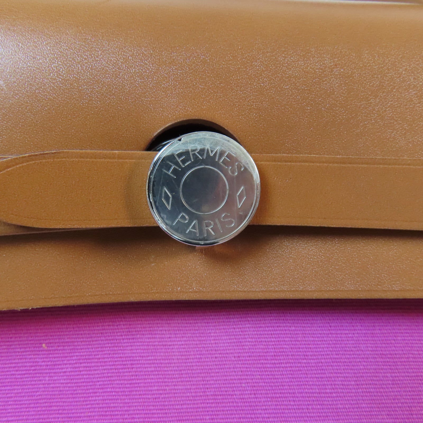 HERMES 帆布Herbag PM銀扣手挽肩背兩用袋