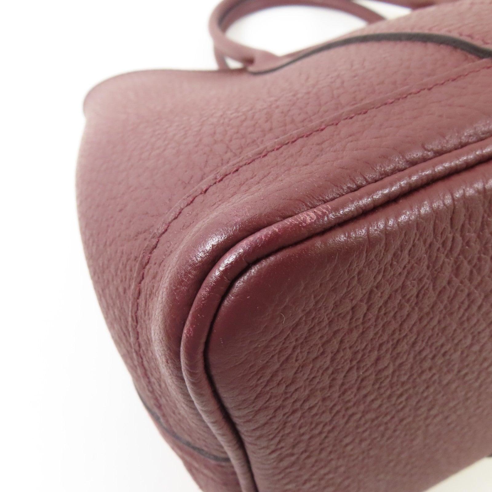 HERMES Negonda皮革Garden Party TPM銀扣手挽袋Rouge H