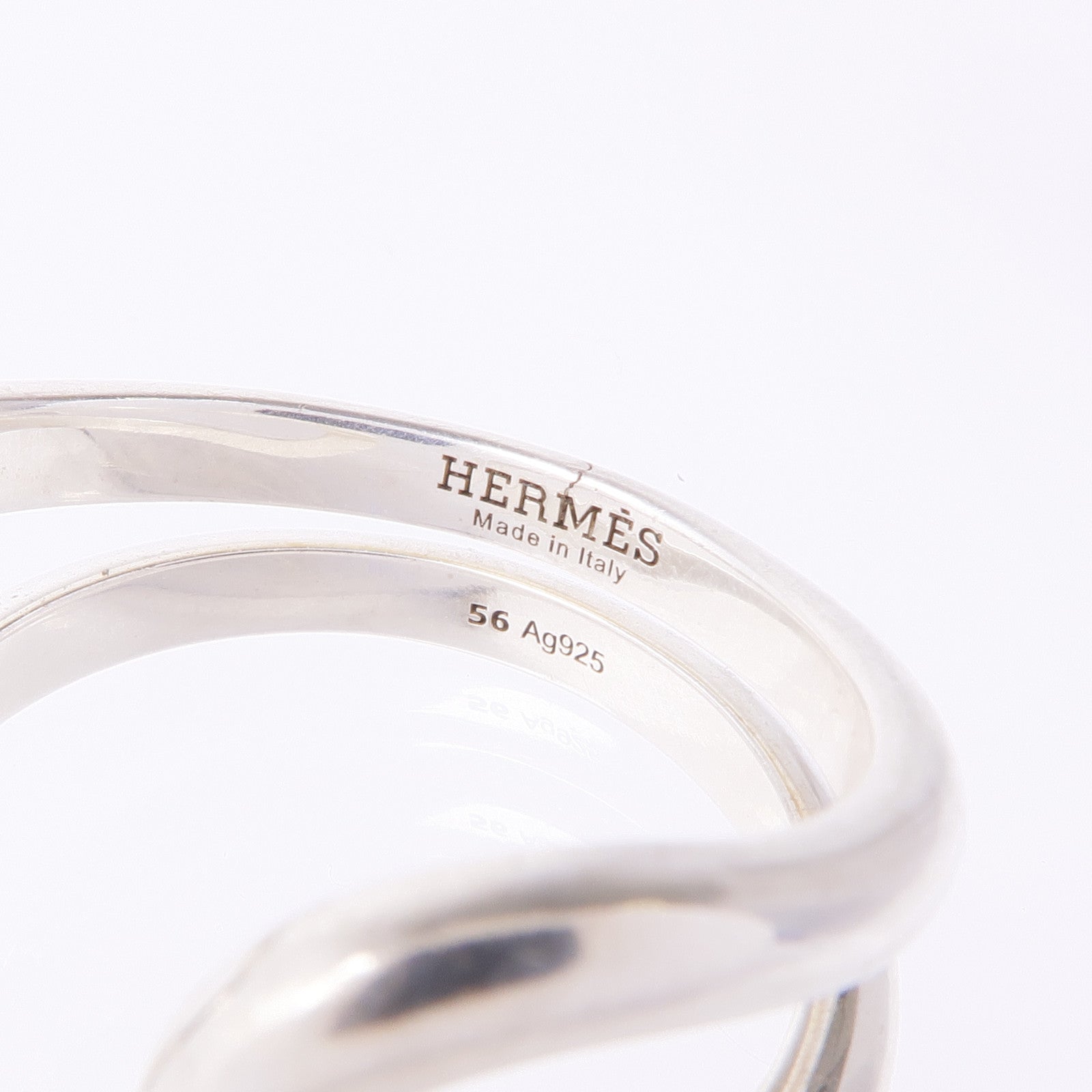 HERMES 925純銀Ring金屬戒指Hermes#56/US#8.5