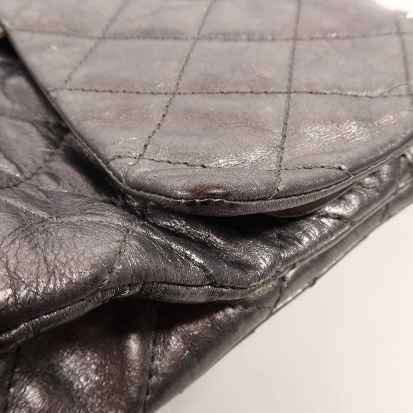 CHANEL 牛皮皮革Chanel 2.55銀扣鏈帶肩背袋