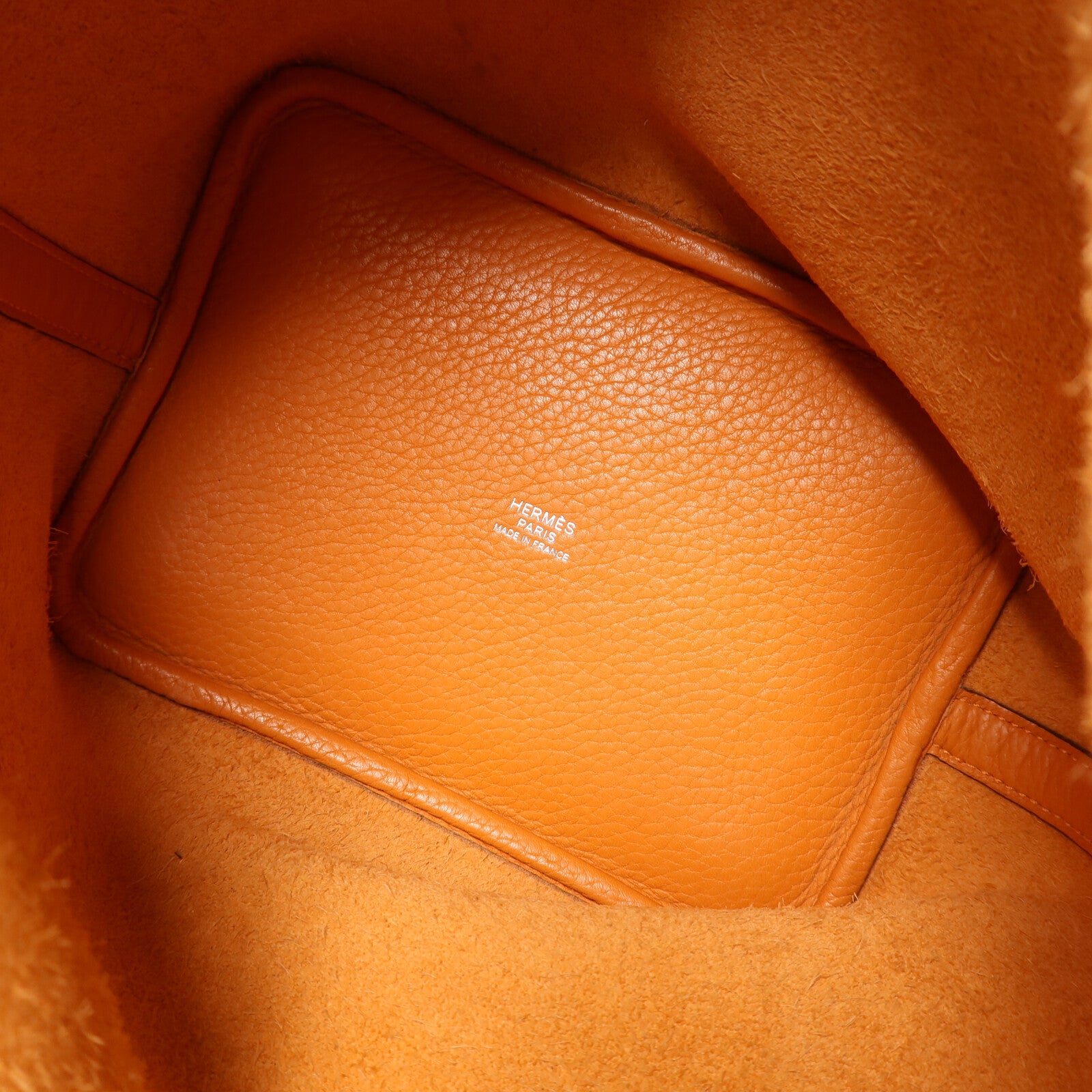 HERMES Clemence皮革Picotin PM手挽袋Orange