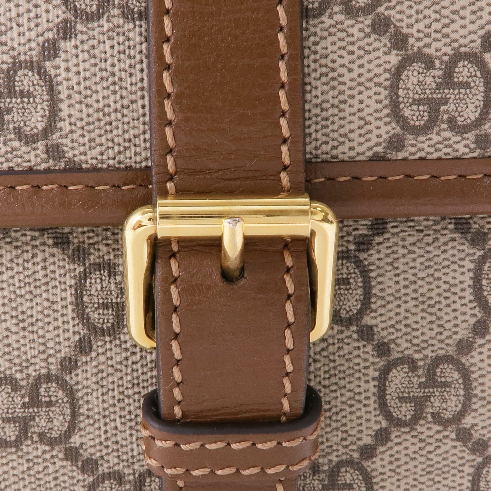 GUCCI 塗層帆布GG Supreme Interlocking金扣肩背袋