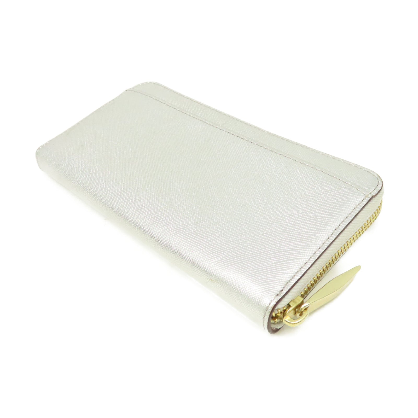 Kate Spade 【激減優惠】牛皮皮革Round Long Wallet拉鏈長錢包銀色
