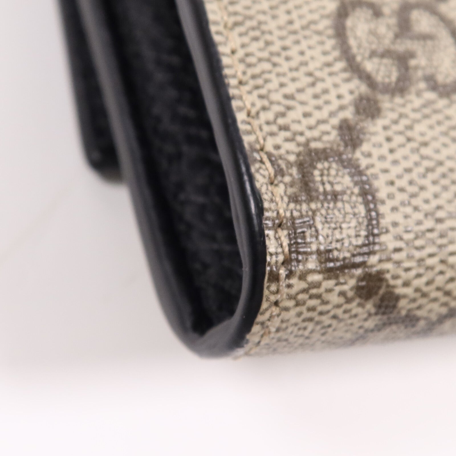 GUCCI 塗層帆布/皮革GG Marmont Wallet金扣鏈帶錢包