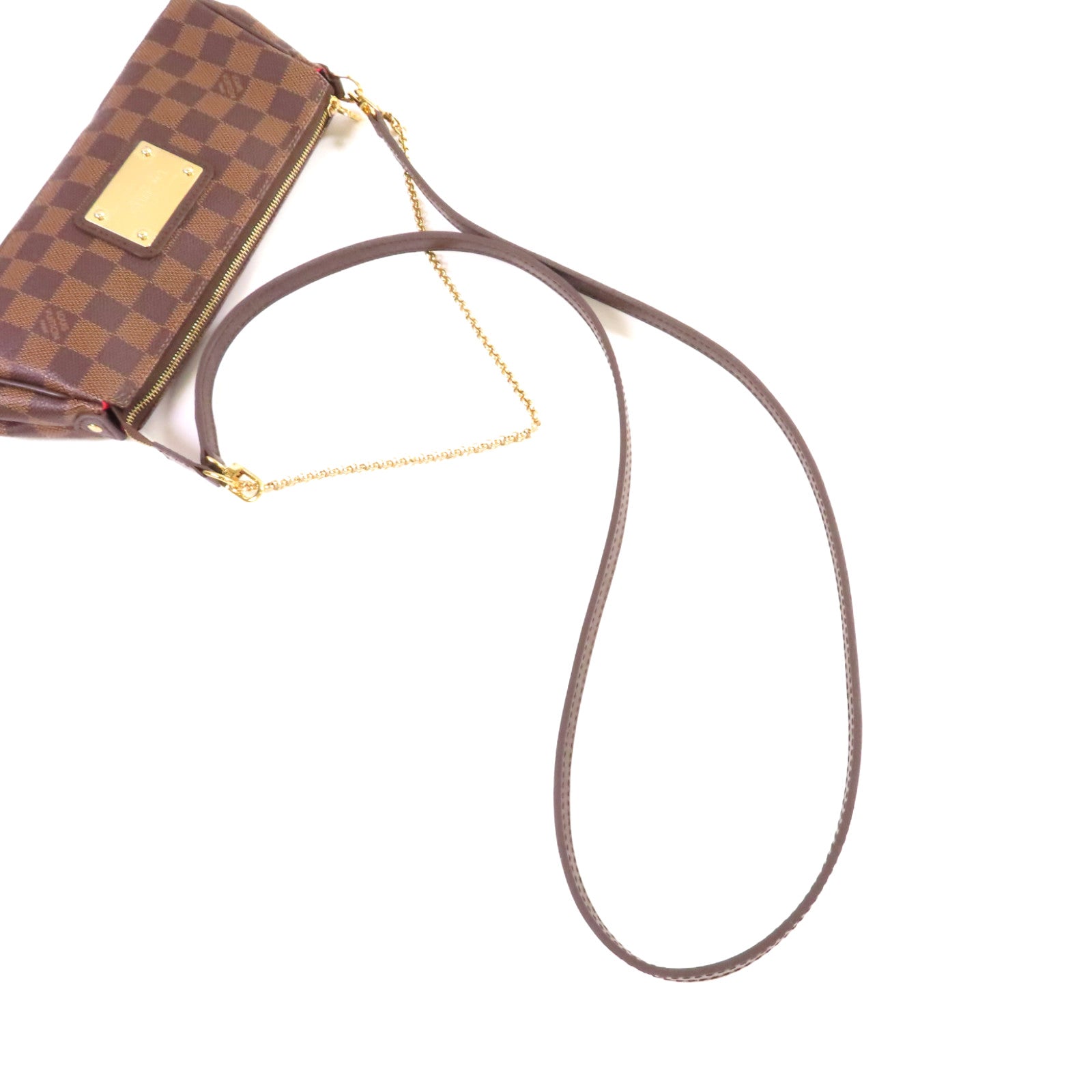 LOUIS VUITTON Damier Ebene Eva 2Way Shoulder Bag金扣手挽肩背兩用袋啡色