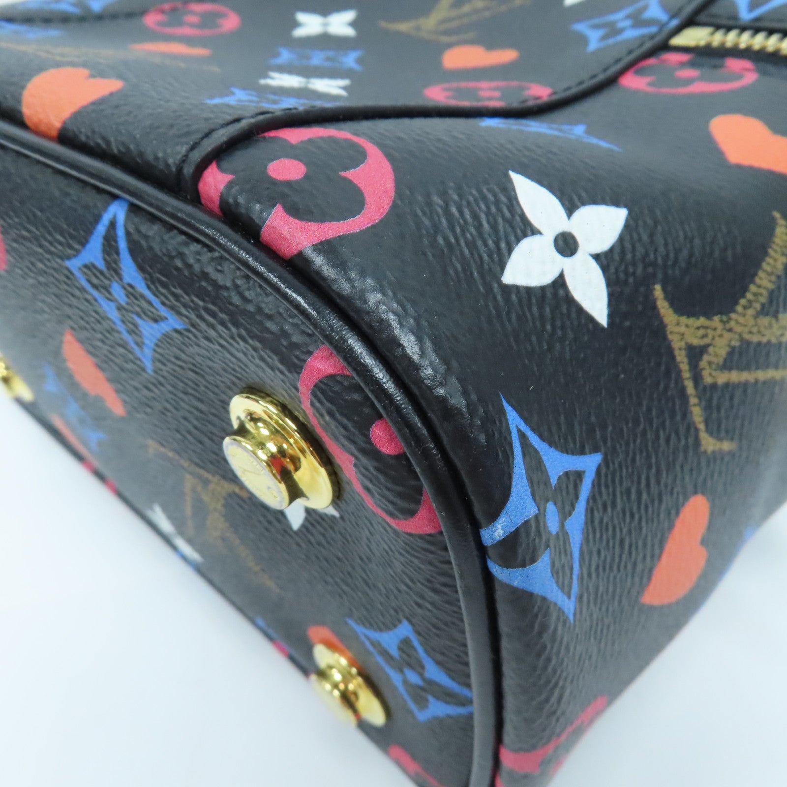 LOUIS VUITTON Monogram Game On Vanity 金扣鏈帶手挽肩背兩用袋彩色/黑色