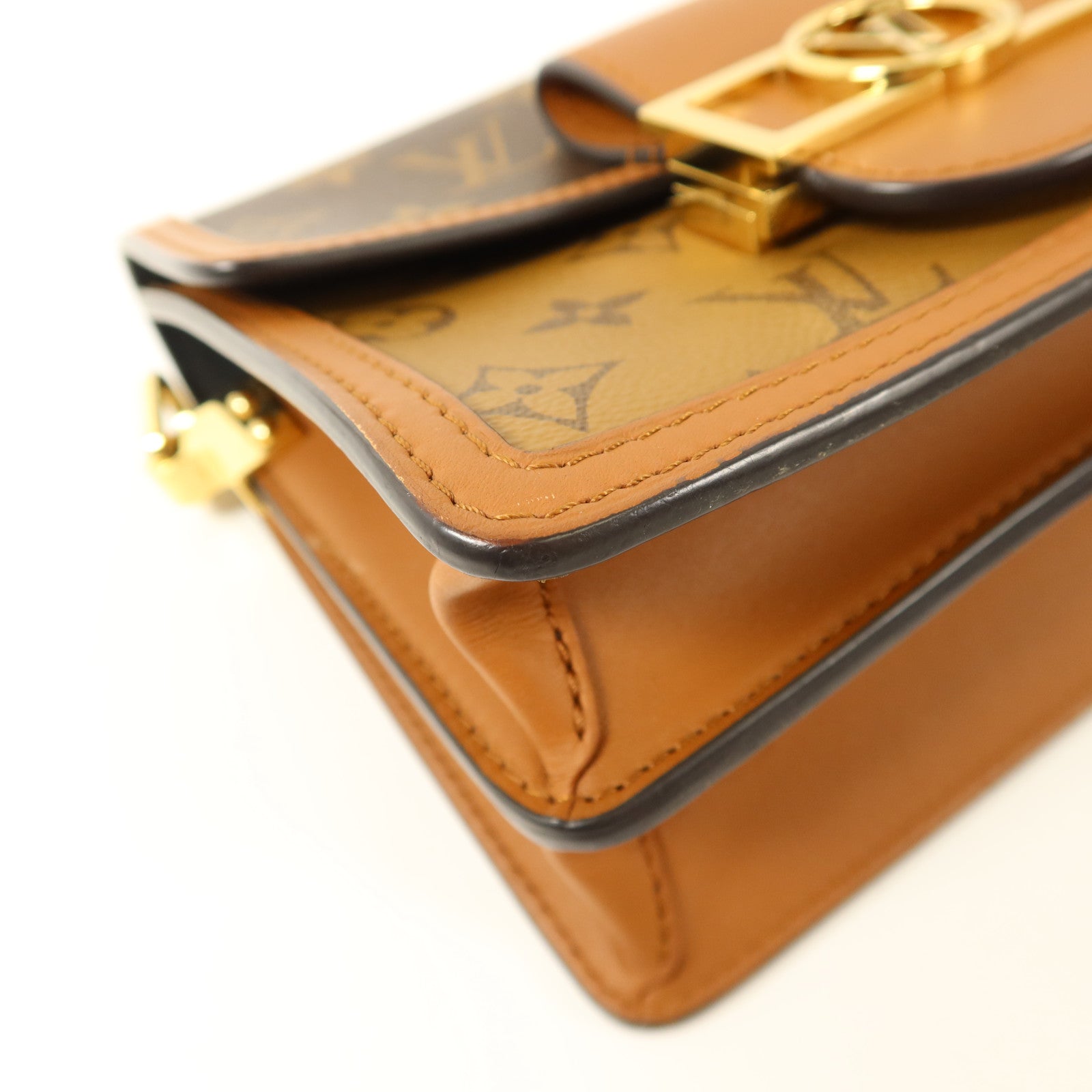 LOUIS VUITTON Monogram Reverse Mini Dauphine金扣肩背袋