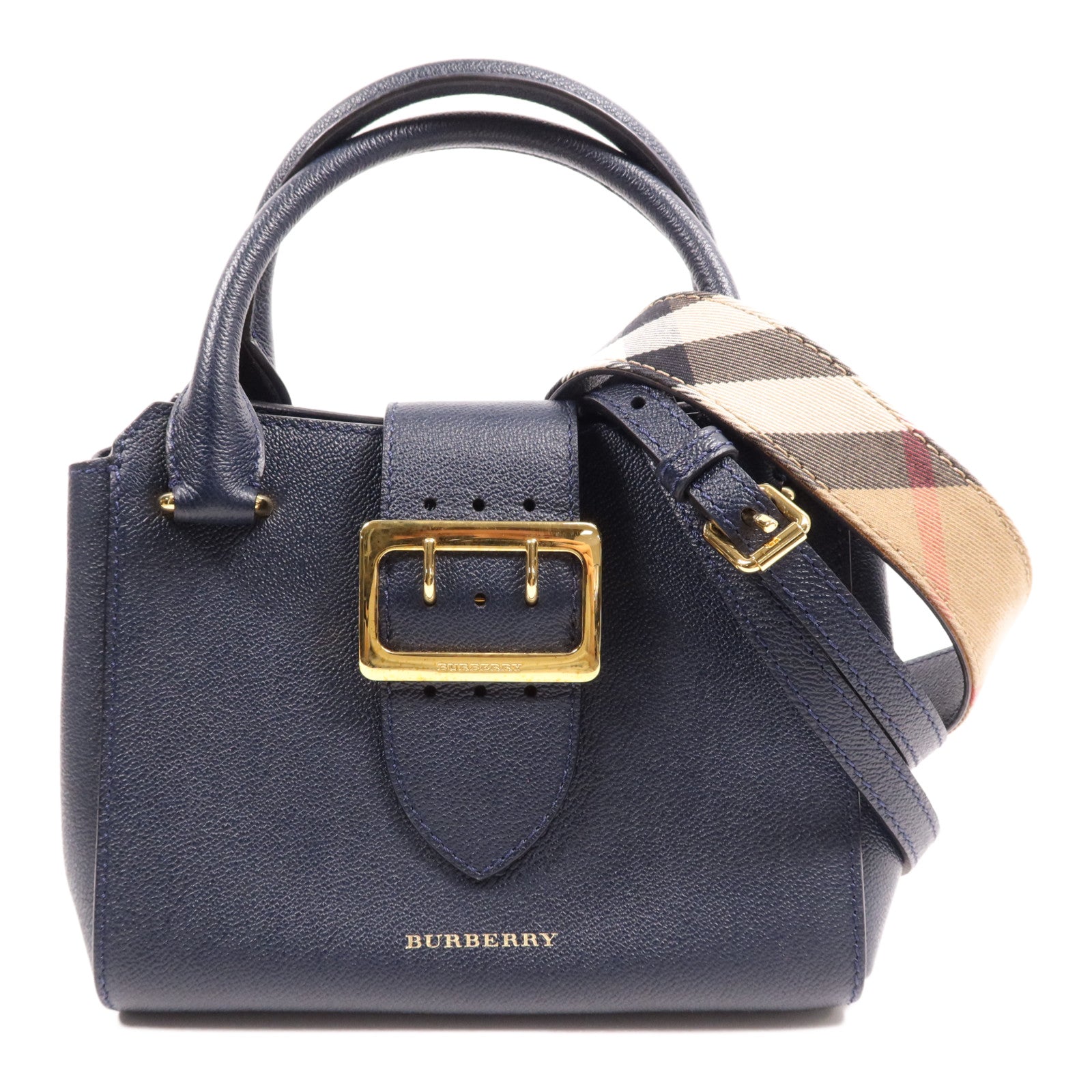BURBERRY 牛皮皮革2Way Shoulder金扣手挽肩背兩用袋